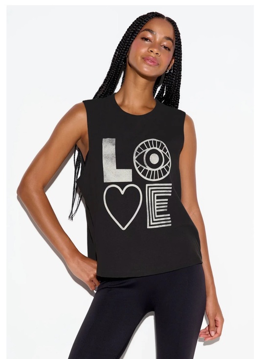 Spiritual Gangster Tops - Spiritual Gangster Black 'LOVE' Graphic Tank